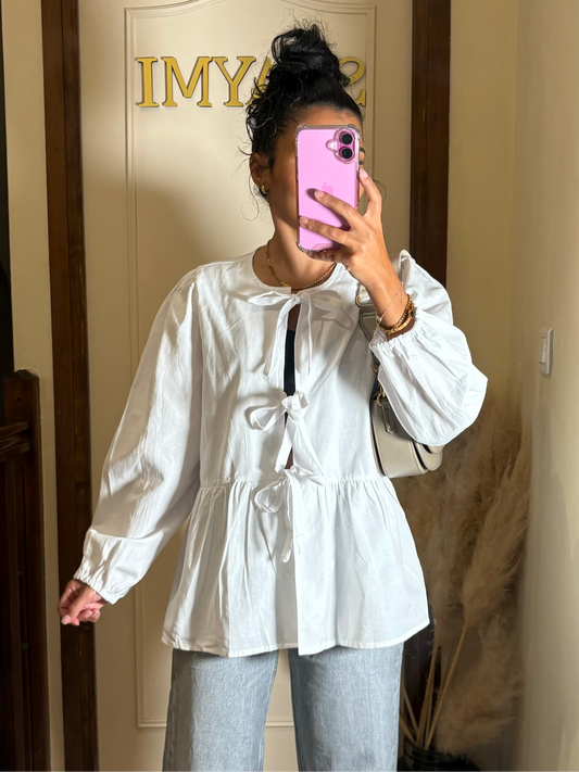 Blouse à nouer blanc